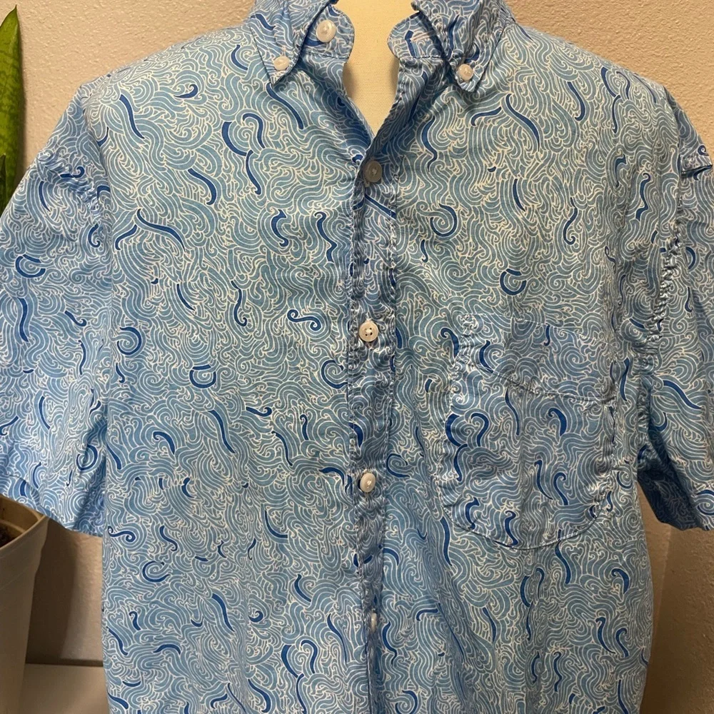 Blue Patterned Men's Shirt
